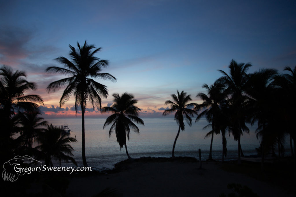 sunset at Chinchorro Atoll